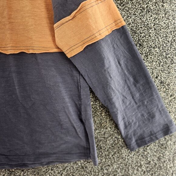 Hailey & co small 100% cotton striped gray gold long sleeve t-shirt 28.9670 - Picture 3 of 6